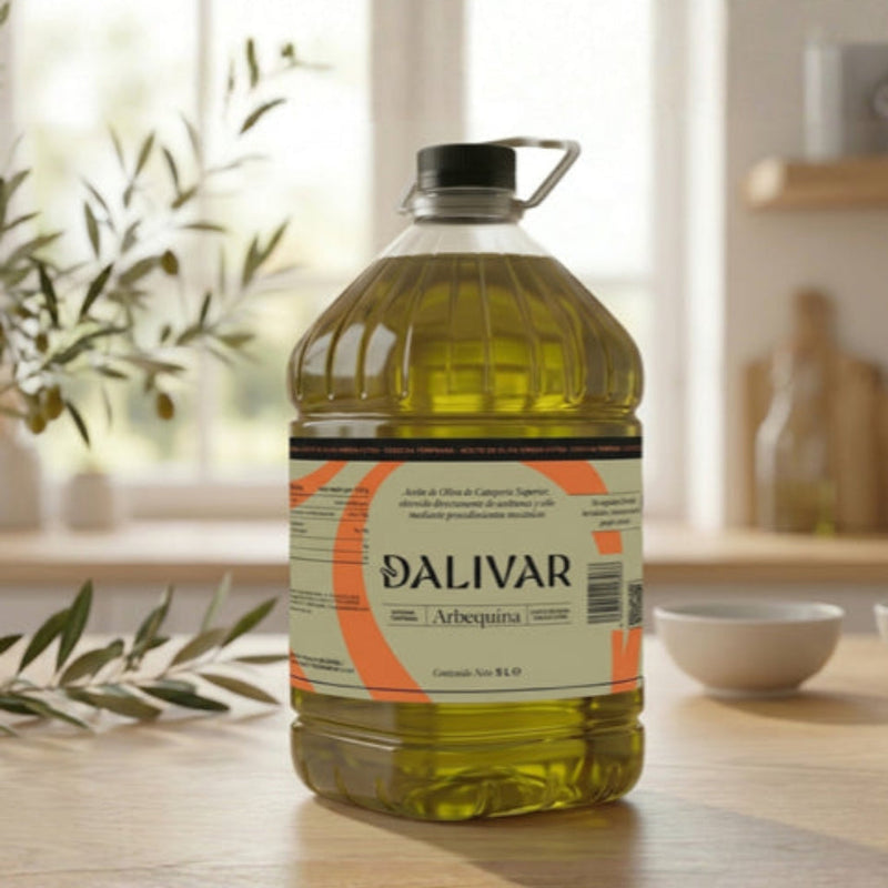 Garrafa de aceite de oliva virgen extra Arbequina 5 litros Dalivar